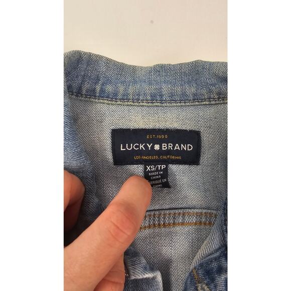 Lucky brand the tomboy trucker denim button up jacket stretch XS winter jean - Picture 5 of 9